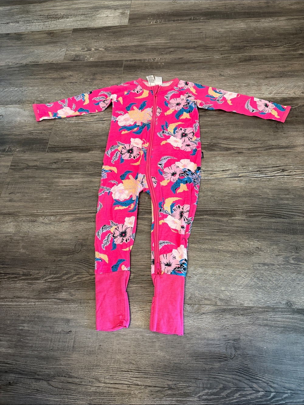 Bonds Girls' Hot Pink Floral One-Piece‎ Pajama